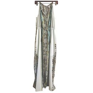Mi Ami Elegant Festival Boho Floral Maxi Dress Tassels Sleeveless Size Large